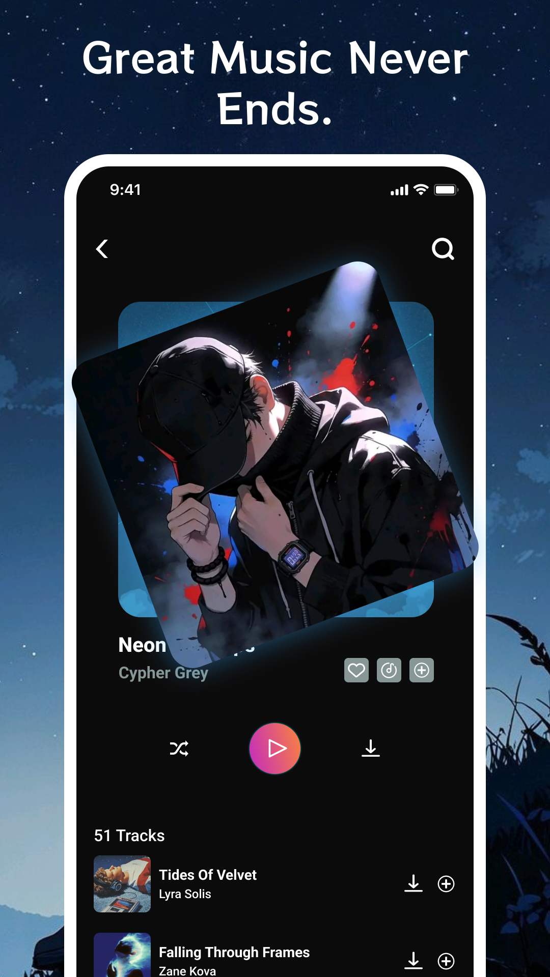 Sona Pro song list screen